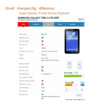 Samsung Galaxy Tab 3 7.0 Lite SM-T111 T111 Wifi T110 SM-T110 Dotykový Displej Digitalizátorom. Predné Sklo Panel Dotykový Senzor