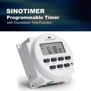 SINOTIMER TM618N-2 220V LCD Digital AC Programovateľný Časovač Switch S UL Uvedené Relé vo Vnútri s Odpočítavanie Času Funkcia
