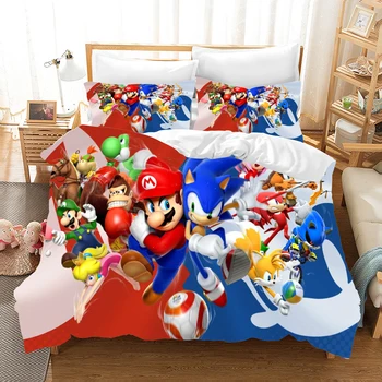 Sonic posteľná bielizeň Nastaviť Perinu s Vankúš posteľná bielizeň Nastaviť Signle Double Twin Plný Kráľovná King Size Posteľ, Nastavený pre Izba Dekor
