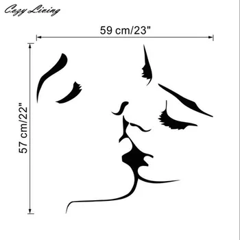 Stena Nálepky Abstraktné Kissing Pár Moderné Nálepky na Stenu Odtlačkový Izba Dekor Vinyl Umenie Odstrániteľné Tapety Umenie Plagáty 50D20