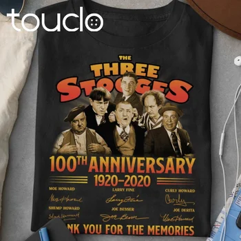 Tri Stooges 100. Výročie Všetky Cast Podpísané Darček Pre Fanúšikov T-Shirt S-3XL
