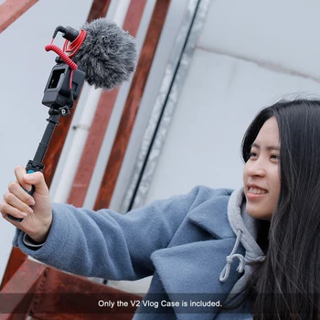 Ulanzi V2 Vlog Akcia Fotoaparát puzdro pre GoPro Hero 7 6 5 Black s Cold Shoe Mount pre Externý Mikrofón+Pro 3,5 mm Mikrofón Adaptér