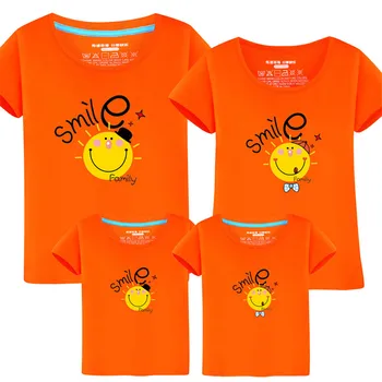 Usmievavá Tvár Tričko Krátke Rukávy Zodpovedajúce Oblečenie Nové 2019 Bavlna Rodiny Zodpovedajúce T Shirt Móda, Rodina, Oblečenie Nastaviť Tees Topy