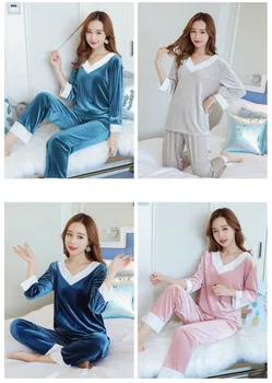 V Zime Teplé Pyžamo Set Pre Ženy Spánku Nastaviť Velvet Oblečenie Pre Voľný Čas V Teple Pijama Ženy Pyžama Nastaviť Zvierat Žena Sleepwear
