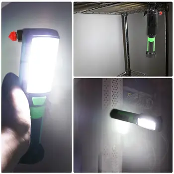 Viacúčelový Auto Oprava Magnetické Pracovné Svetlo COB LED Baterku, USB Nabíjanie Háčik Núdzové Kladivo Lampa pre Kempovanie Lov