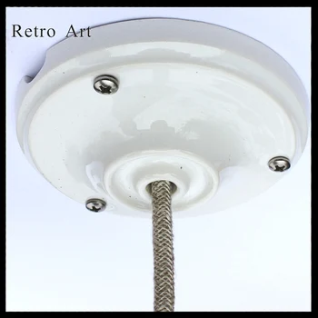 Vintage Keramické, Porcelánové Jediný Bod Strop Rose Retro Edison stropu kabíny