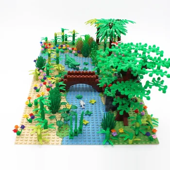 Vojenské série záhradné rastliny Mini crocodile Stromy MOC scény príslušenstvo DIY Model Stavebné kamene, Tehly, Hračky, Darčeky