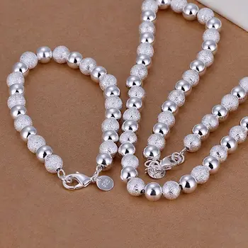 Výrobnú cenu top quanlity Strieborné Pozlátené šperky sady 925 strieborný náhrdelník náramok doprava zadarmo SMTS056