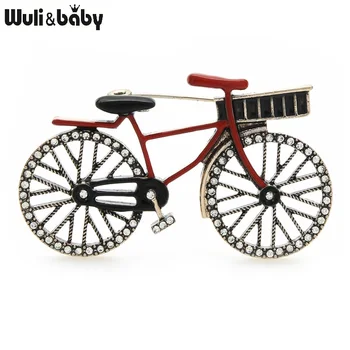 Wuli&baby Vintage 3 Farby Skloviny Bicykli Brošňa Kolíky Nové Dizajnér Kovové Odznak pre Príslušenstvo a Zbierok