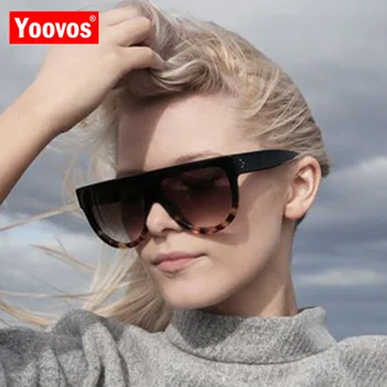 Yoovos 2021 Retro slnečné Okuliare Ženy Retro Námestie Značky Dizajnér UV400 Gradient Slnečné Okuliare Nadrozmerné Lunette De Soleil Femme