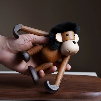 Závesné Drevené Opice Nordic Fashion Wood Carving Zvieracie Figúrky Remesiel Darček pre Domáce Dekorácie Príslušenstvo Obývacia Izba Dekor