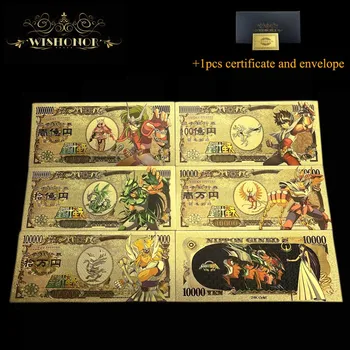 11pcs/set Pekné Japonsko Zlato, Bankovky Z 10 000 Jenov Dragon Bankoviek v 24k Zlatom Zlaté Peniaze Na Zbierku