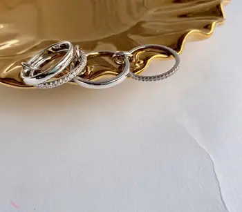 19 Nové Krúžky, Jednoduché Európske a Americké Módne Trendy Pozlátené Šperky Vnorené Krúžok Ženský Štýl