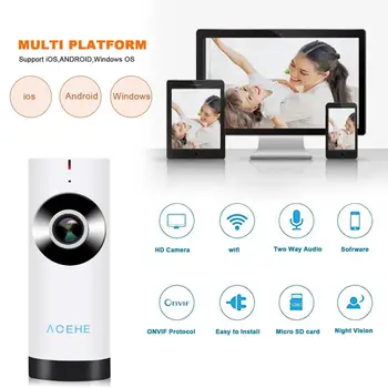 ACEHE Bezdrôtový Dieťa Panoramatická Kamera Mini Baby Monitor S Kamerou 720P Dohľadu Ip/Network/Wifi Fotoaparát S Nočné Videnie