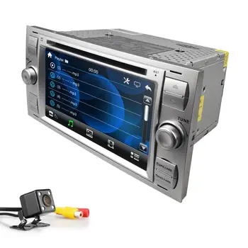 Auto DVD MP5 Prehrávač Pre Ford Focus/Mondeo/Tranzit/C-MAX/Fiest GPS DVR DAB+ Zadarmo Kamera +8G Mapu karty, RDS 1080P Oceľových kolies, kontrolu