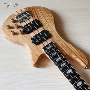 Biely orech dreva top 4 string výkon aktívna basová gitara krku cez pevné ashwood zadné a bočné elektrické basgitary