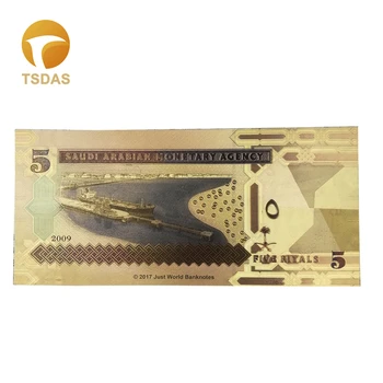 Farba Saudská Arábia Bankoviek 1-500 Riyals Pozlátené Bankoviek na Zber Dary