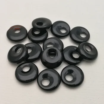 Móda prírodné black onyx kameň 18 mm gogo šišku prívesky charms korálky pre šperky, takže Veľkoobchod 12pcs/veľa doprava zadarmo
