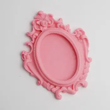 Omietky Hlina photo frame remeselnej tvorby plesní 3D silikónové mydlo formy DIY Ploche Ornament zdobenie Zrkadlo Formy