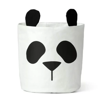Panda Skladovanie Taška Kôš, Baby, Deti Hračky Oblečenie Plátno Práčovňa Kôš Skladovanie Taška Môže Stáť Nappy Bin Domov Skladovanie Vedierko