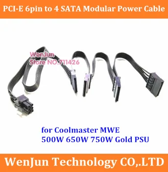 PCI-E 6Pin Mužov a 4 SATA 15 kolíkový Modulárny Napájací Kábel pre Coolermaster MPY-5501-AFAAG / MPY-6501-AFAAG / MPY-7501-AFAAG