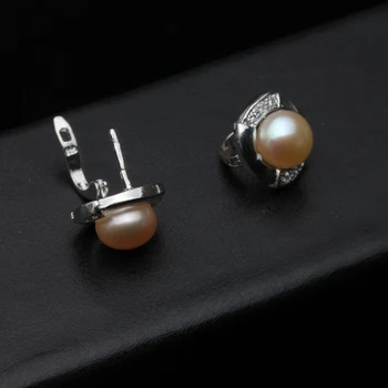 RIANCY Módne čierne prírodné sladkovodné pearl náušnice klip pre ženy, svadobné šperky darček