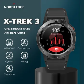 Severnom OKRAJI GPS Smart Hodinky Mužov Kompas Športové Hodinky Srdcovej frekvencie Krokomer Bluetooth Hovor Výškomer X-Trek3 Smartwatch