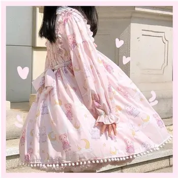 Tea Party Japonský Štýl Holka Dlhý rukáv Lolita Dresssoft spánku režim spánku lolita cosplay Čipky šaty, Kostým Slúžky šaty