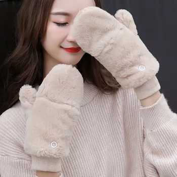 V zime teplé ženy Prstové rukavice
