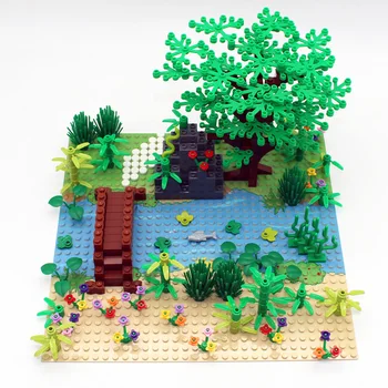 Vojenské série záhradné rastliny Mini crocodile Stromy MOC scény príslušenstvo DIY Model Stavebné kamene, Tehly, Hračky, Darčeky