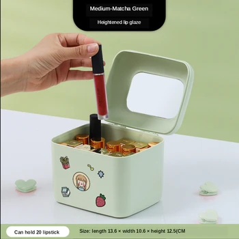 W&G 2020 najnovší dizajn Skla Domov skladovanie rúž, make-up, šperky organizátor box Rúž úložný box Poslať roztomilý nálepky