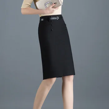 2020 Lete Nové Kórejské Ženy Vysoký Pás Slim Úsek Hip Sukne Jednoduché, Čisté Farby Bežné Dámy Office Sukne Príliv Doprava Zadarmo