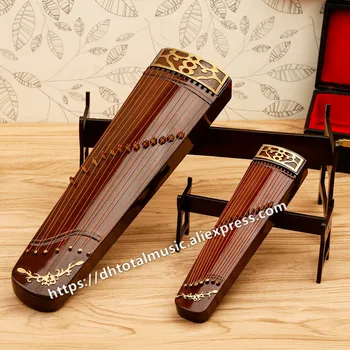 Miniatúrne Guzheng Model Replika so Stojanom a v Prípade Mini Zither Mini Hudobný Nástroj Ozdoby Čínske Tradičné Darčeky