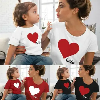 Pudcoco Familie Oblečenie Kleidung Mutter dcérska spoločnosť Kinder passende T-Shirt Dámske Dievčatá Hore