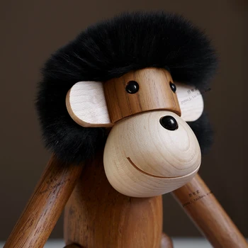 Závesné Drevené Opice Nordic Fashion Wood Carving Zvieracie Figúrky Remesiel Darček pre Domáce Dekorácie Príslušenstvo Obývacia Izba Dekor