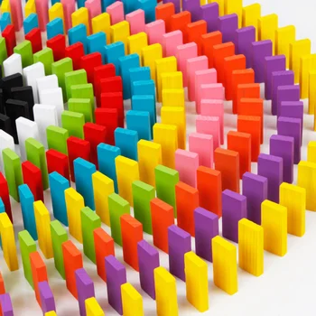 100/300/500pcs Deti Drevené Hračky Zoradiť Rainbow Domino Bloky Súpravy, detské Hry Domino Montessori Vzdelávacích Hračiek