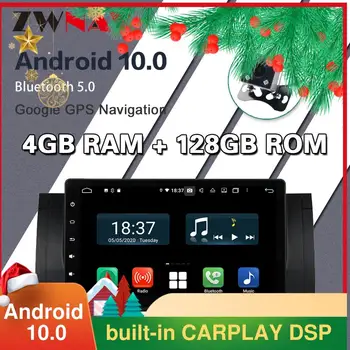 128G Carplay Android 10 obrazovke Auto DVD Prehrávač pre BMW E39 1995-19992000 2001 2002 2003 GPS auto, Auto Rádio Audio Stereo Hlava jednotky