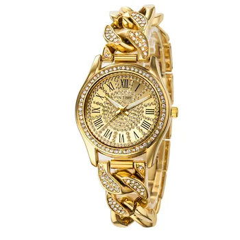 Roman Zlatý Náramok Ženy Hodinky, Luxusné Značky Crystal Dámske Hodinky Quartz žena náramkové hodinky pre ženy hodiny relogio feminino