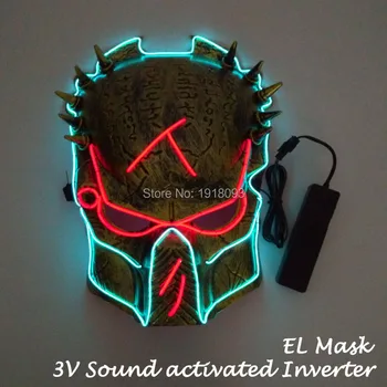 Žiariace Film Predator maska Žiariace EL Drôt Maska EL Produkt Novinka Osvetlenie Maska pre Film Theme Karneval Party Dekorácie