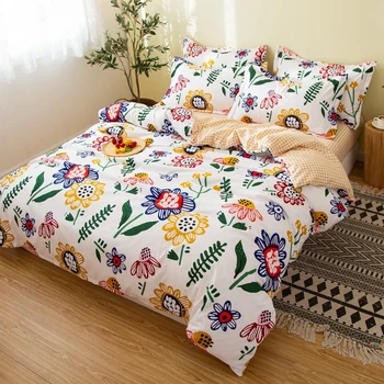 Hot predaj aloe bavlna štyri-kus hrubé obliečky kryt brúsneho posteľ list rastlín cashmere tri-kus bytový textil