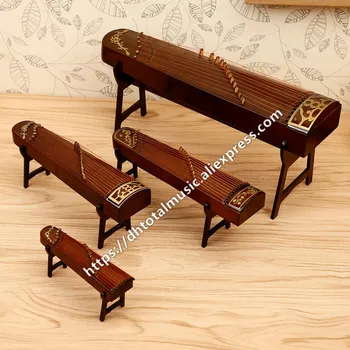 Miniatúrne Guzheng Model Replika so Stojanom a v Prípade Mini Zither Mini Hudobný Nástroj Ozdoby Čínske Tradičné Darčeky