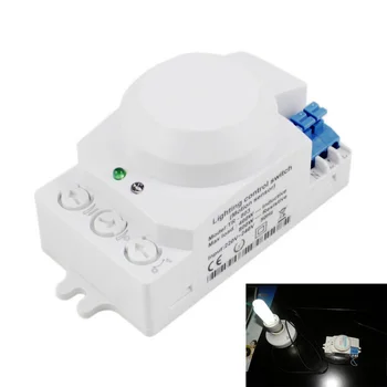 TR-803 360 stupňov Uhol Detekcie LED Osvetlenie Mikrovlnný Senzor Spínača - Biela (AC 220~240V)