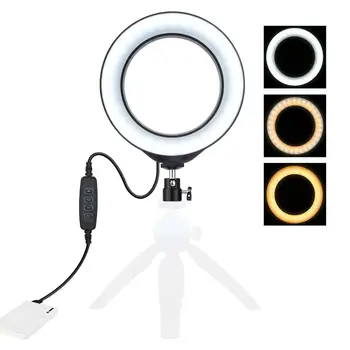 10 Palcový Foto LED Selfie Krúžok Svetlo, Statív LED Prsteň Svetla Pre Telefón Video Kamera Studio tvoria svetlo S USB Lampa Krúžok