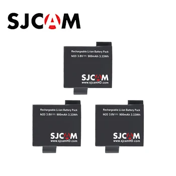 2ks Originál SJCAM Značky 3.8 V 900mAh 3.33 Wh Rechargable Li-ion Batéria, Black pre SJCAM M20 Športové DV Kamery batérie