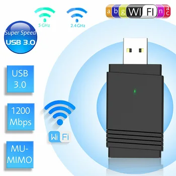 1200 mb / s USB 3.0 Bezdrôtového Adaptéra WiFi Dongle Dual Band Bluetooth 5.0 vstavaná Duálna Anténa VH99
