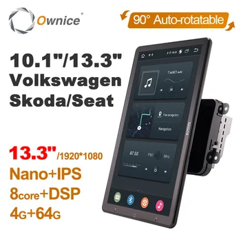 13.3 Palce 1920*1080 Ownice 2 Din Android 10.0 autorádio pre VW Skoda Seat GPS Auto Audio Systém Stereo Prehrávač Auto Otočná