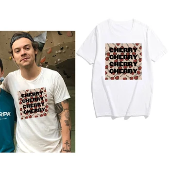 2020 Harry Styles Cherry T-shirt Harry Styles Tematické Grafické Tee Roztomilý Ulzzang Harajuku Tričko TPWK Kawaii Fanúšikov Tees Lumbálna Topy