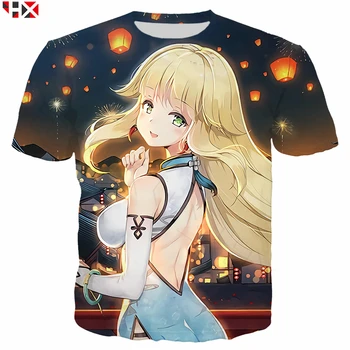Anime Hry Azur Lane Mužov Tričko 3D Tlač Módne pánske Oblečenie Tričko Roztomilý Dievča Muži/Ženy Bežné Harajuku Topy U004
