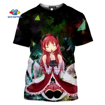 Anime Puella Magi Madoka Magica 3D Tlač pánske T-shirt Harajuku O-neck T shirt Mužov Bežné Hip Hop Tričko Krátky Rukáv Tepláky