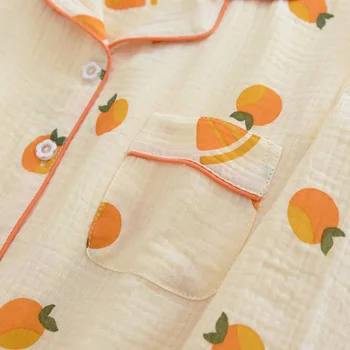 Bavlna Gázy Domáce Oblečenie Pre Ženy 2021 Nové Zimné Pyžamo Nastaviť Plus Veľkosť Voľné Sleepwear Ženské Oblečenie Pre Voľný Čas Plavky Jar